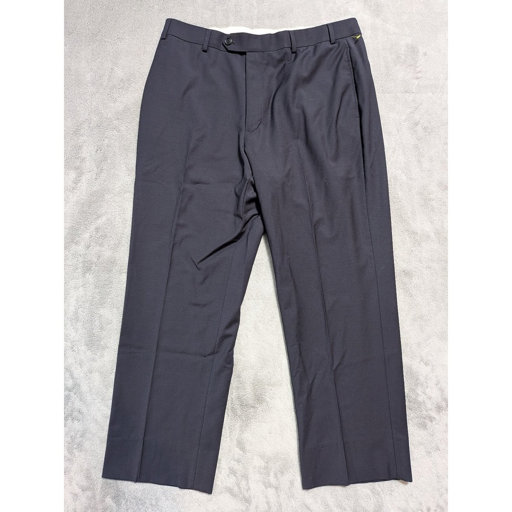 Brooks Brothers Madison Fit Mens 38x30 Pants Navy Blue Wool Blend Hem